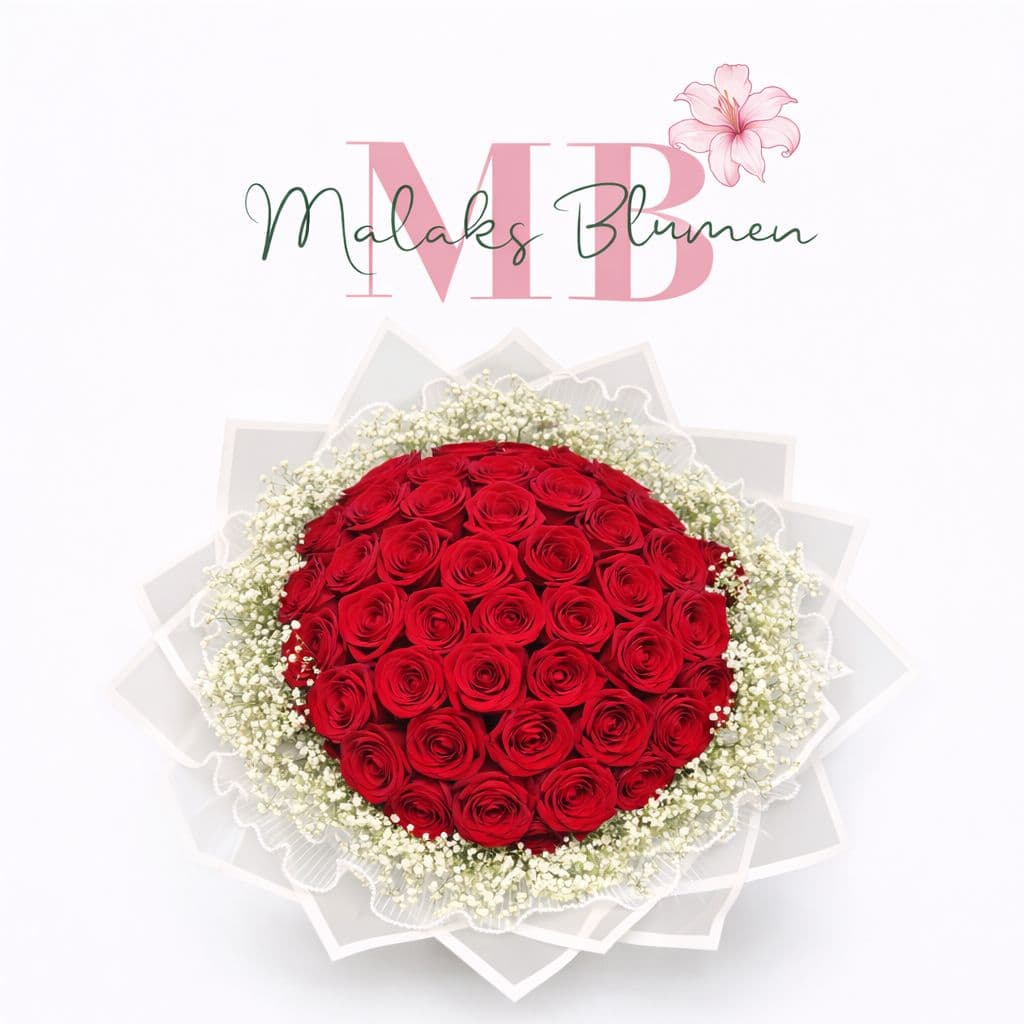 50 Premium rote Rosen