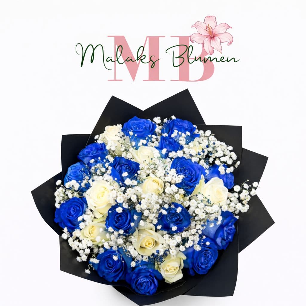 Blau-Weiß Rosen Strauß