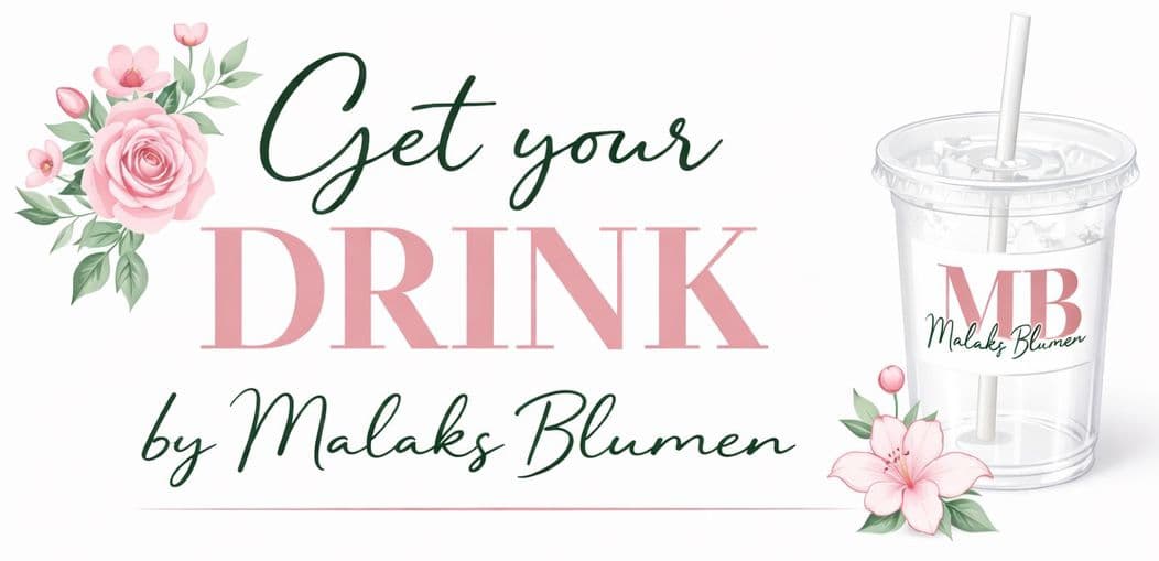 Get your drink by Malaks Blumen \u2014 Matcha, Eiskaffee, Kaffee mit MB Branding